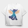 Angel Woman Fantasy Flower Of Life, Tricou Oversize Barbati (Unisex)