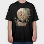 Flower Vintage Balloon, Tricou Oversize Barbati (Unisex)