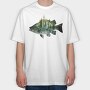 Fishing Forest Silhouette, Tricou Oversize Barbati (Unisex)