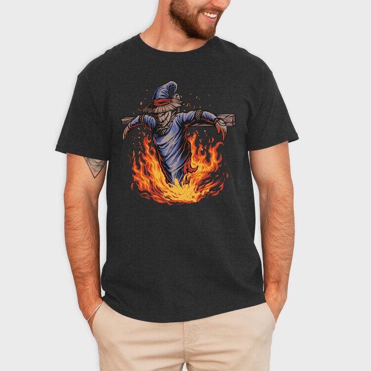 Burning Scarecrow, Tricou Barbati (Unisex)
