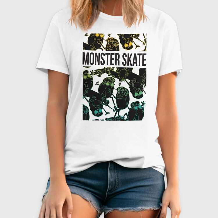 Skate Monster Nyc, Tricou Barbati (Unisex)