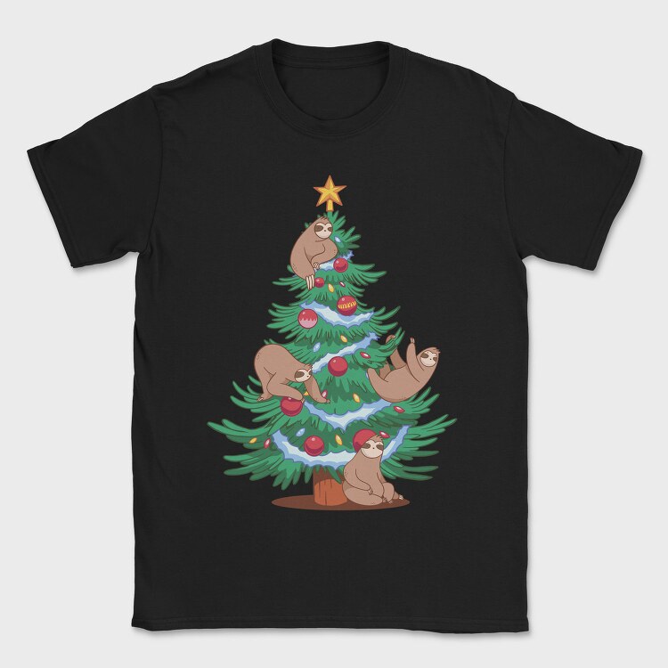 Sloth Christmas Tree, Tricou Barbati (Unisex)