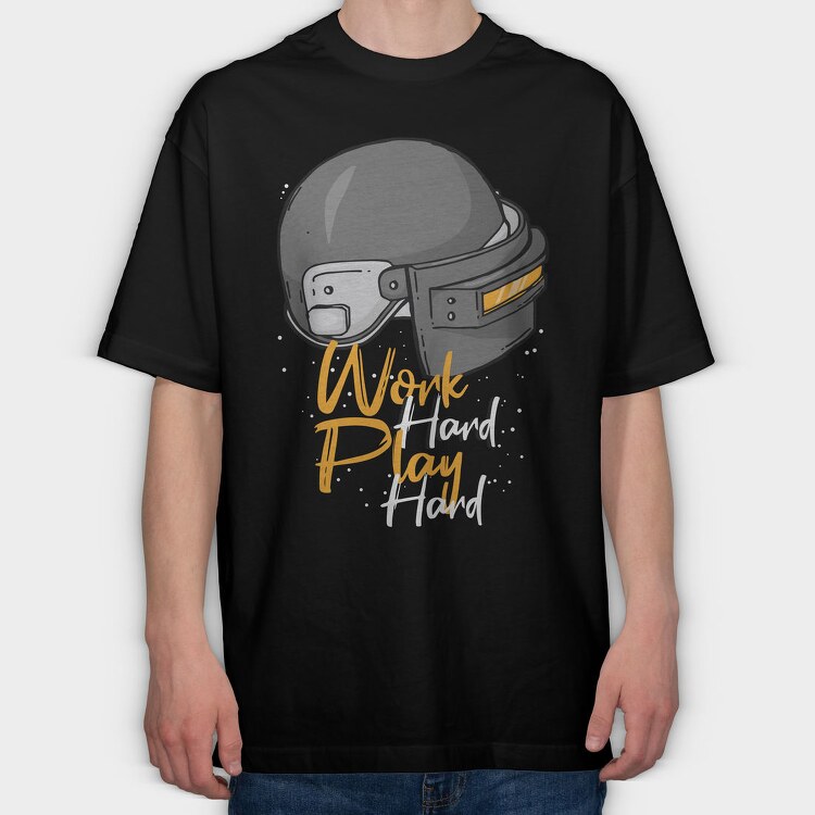 Work Hard Play Hard, Tricou Oversize Barbati (Unisex)