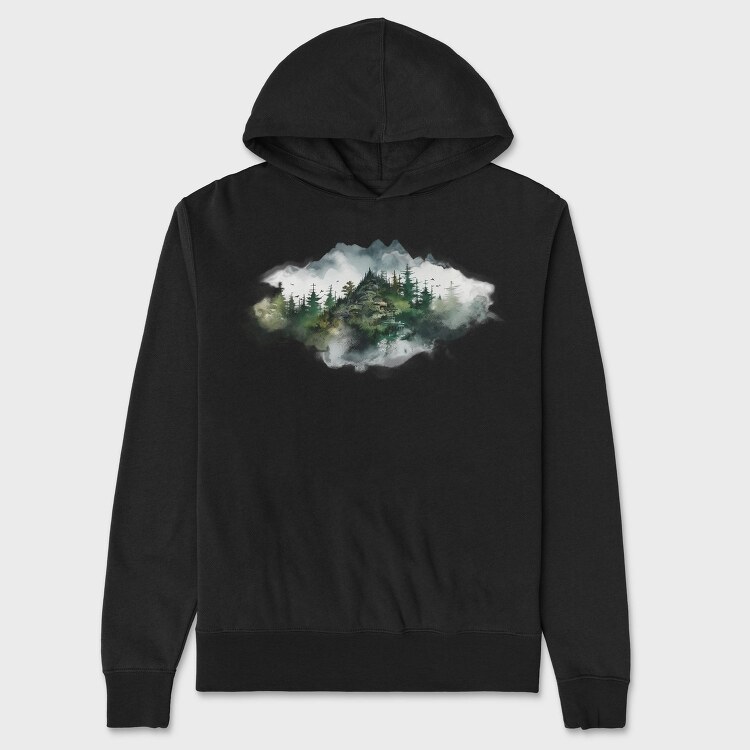 Fog Enshrouded Peaks, Hanorac Oversize Barbati (Unisex)