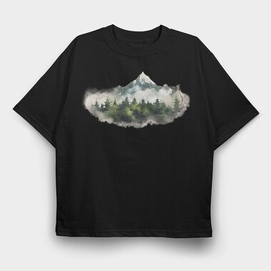 Fog Forest Peak, Tricou Oversize Barbati (Unisex)