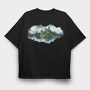 Fog Mountainscape, Tricou Oversize Barbati (Unisex)