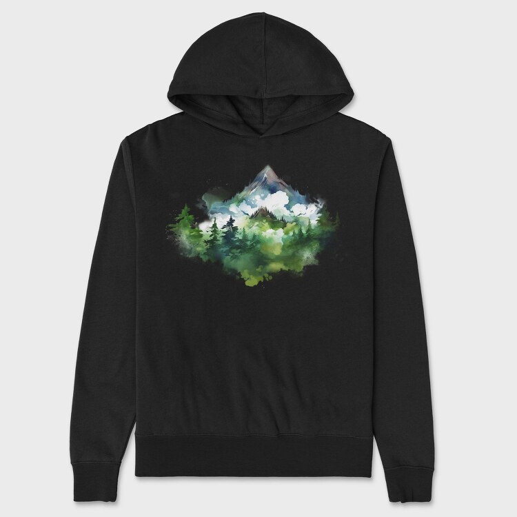 Foggy Forest Peak, Hanorac Oversize Barbati (Unisex)