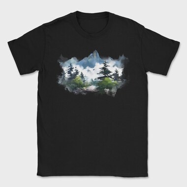 Foggy Mountain Forest, Tricou Barbati (Unisex)