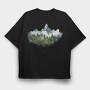 Foggy Mountain Peak, Tricou Oversize Barbati (Unisex)