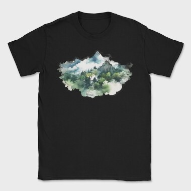 Foggy Peaks Forest, Tricou Barbati (Unisex)