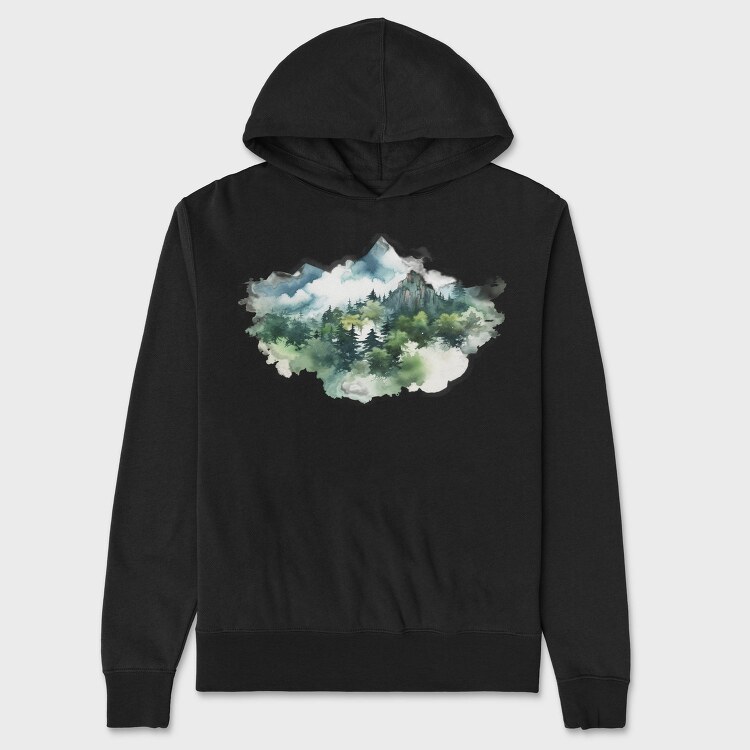Foggy Peaks Forest, Hanorac Oversize Barbati (Unisex)