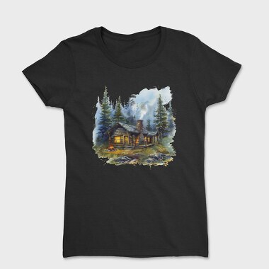 Forest Cabin Night, Tricou Femei