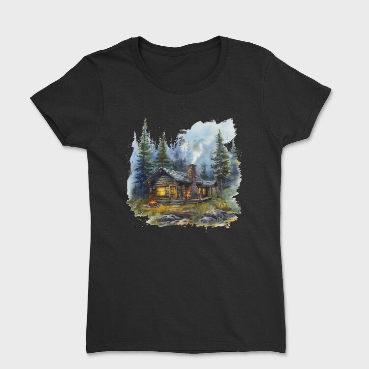 Forest Cabin Night, Tricou Femei