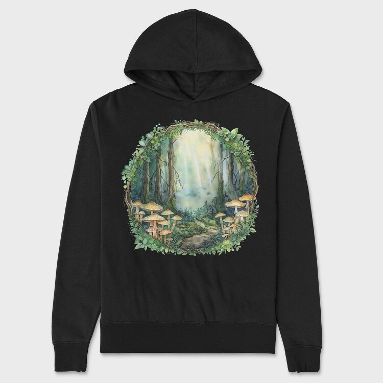 Forest Fairytale Mushrooms, Hanorac Oversize Barbati (Unisex)