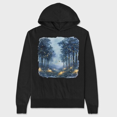 Forest Fireflies Night, Hanorac Oversize Barbati (Unisex)