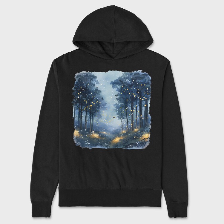 Forest Fireflies Night, Hanorac Oversize Barbati (Unisex)