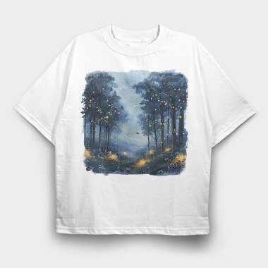 Forest Fireflies Night, Tricou Oversize Barbati (Unisex)