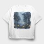 Forest Fireflies Night, Tricou Oversize Barbati (Unisex)