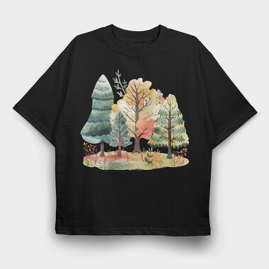 Forest Magic Mist, Tricou Oversize Barbati (Unisex)