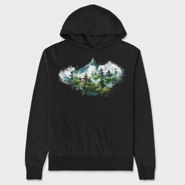 Forest Mist Mountain, Hanorac Oversize Barbati (Unisex)