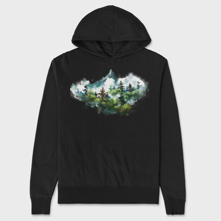 Forest Mist Mountain, Hanorac Oversize Barbati (Unisex)