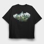 Forest Mist Mountain, Tricou Oversize Barbati (Unisex)