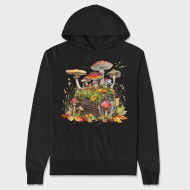 Forest Mushrooms Moss, Hanorac Oversize Barbati (Unisex)