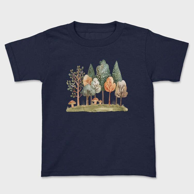 Forest Mushrooms Scape, Tricou Copii