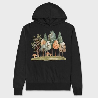 Forest Mushrooms Scape, Hanorac Oversize Barbati (Unisex)