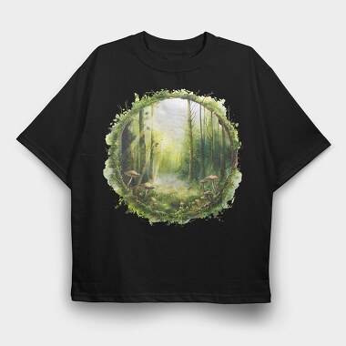 Forest Mystic Circle, Tricou Oversize Barbati (Unisex)