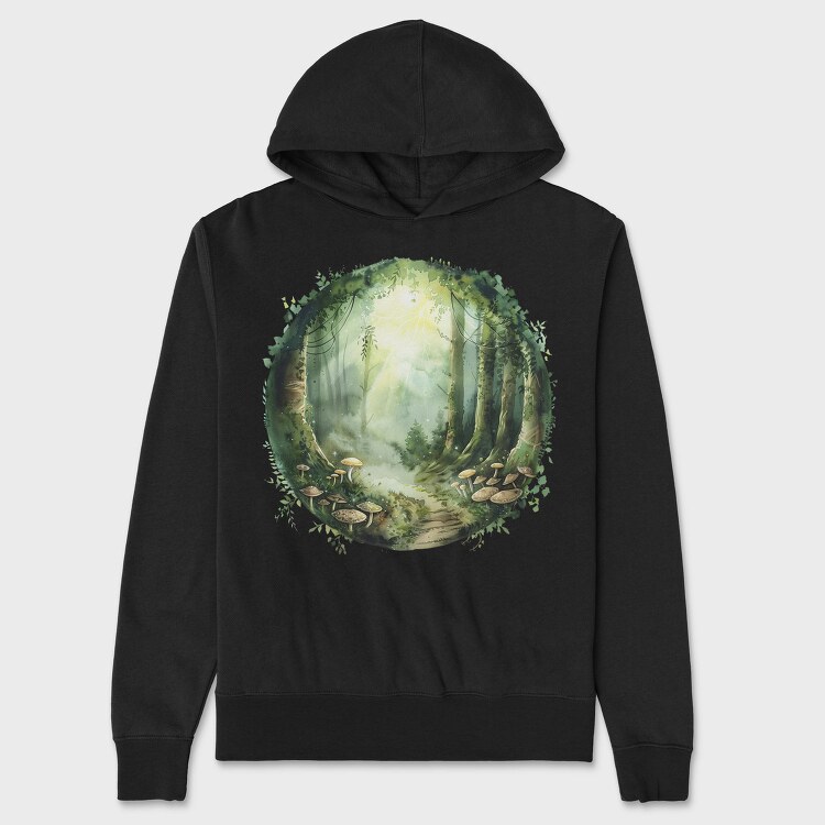 Forest Mystic Mushrooms, Hanorac Oversize Barbati (Unisex)