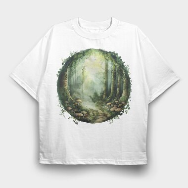 Forest Mystic Mushrooms, Tricou Oversize Barbati (Unisex)