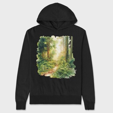 Forest Sunlight Path, Hanorac Oversize Barbati (Unisex)