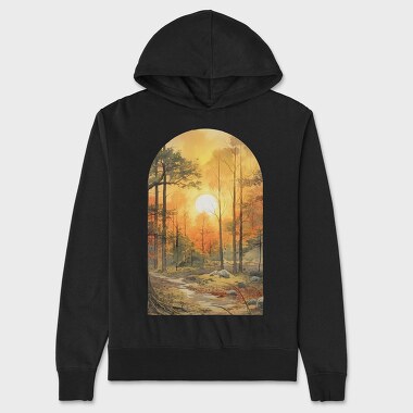 Forest Sunrise Vintage, Hanorac Oversize Barbati (Unisex)