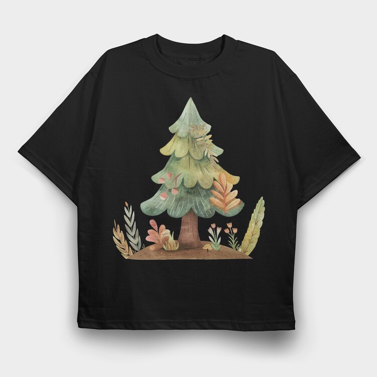 Forest Tree Mushrooms, Tricou Oversize Barbati (Unisex)
