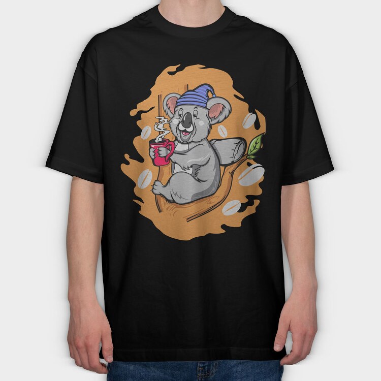 Koala Coffee Break, Tricou Oversize Barbati (Unisex)