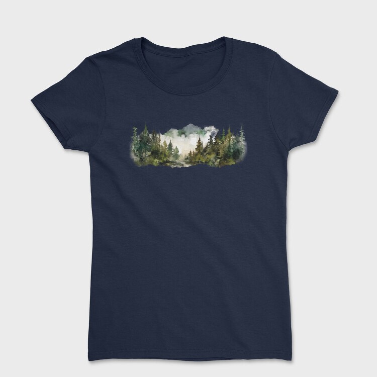 Forest Trees Mist, Tricou Femei