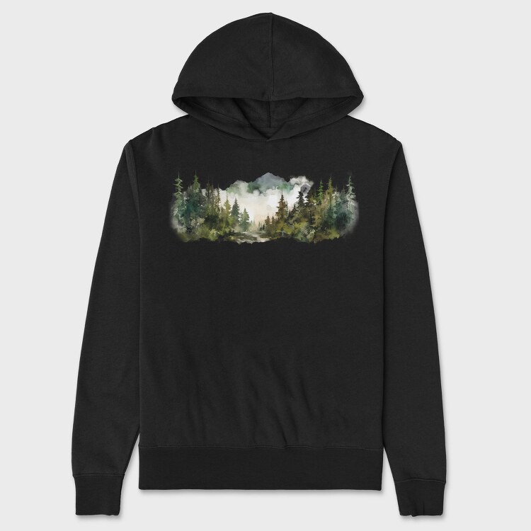Forest Trees Mist, Hanorac Oversize Barbati (Unisex)