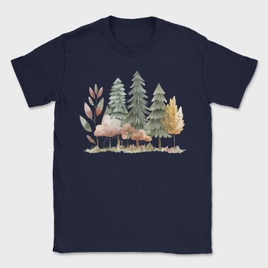 Forest Trees Mushrooms, Tricou Barbati (Unisex)