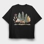 Forest Trees Mushrooms, Tricou Oversize Barbati (Unisex)