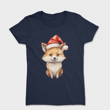 Fox Christmas Santa Hat, Tricou Femei