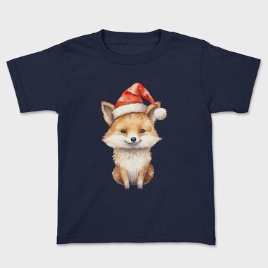 Fox Christmas Santa Hat, Tricou Copii
