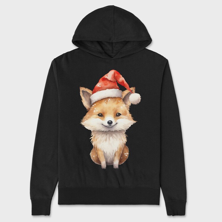Fox Christmas Santa Hat, Hanorac Oversize Barbati (Unisex)