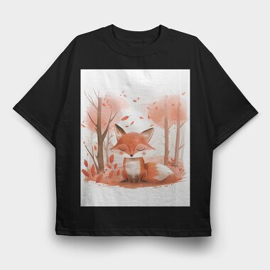 Fox In Forest, Tricou Oversize Barbati (Unisex)