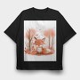 Fox In Forest, Tricou Oversize Barbati (Unisex)