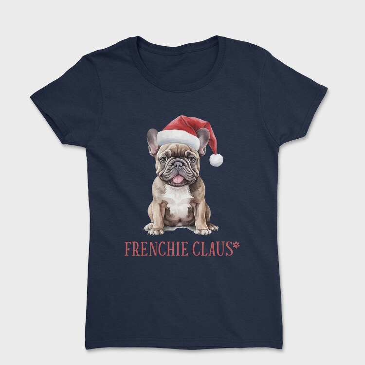 Frenchie Christmas Hat, Tricou Femei