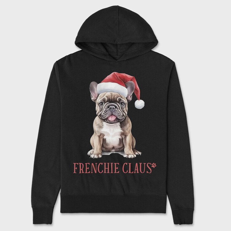Frenchie Christmas Hat, Hanorac Oversize Barbati (Unisex)