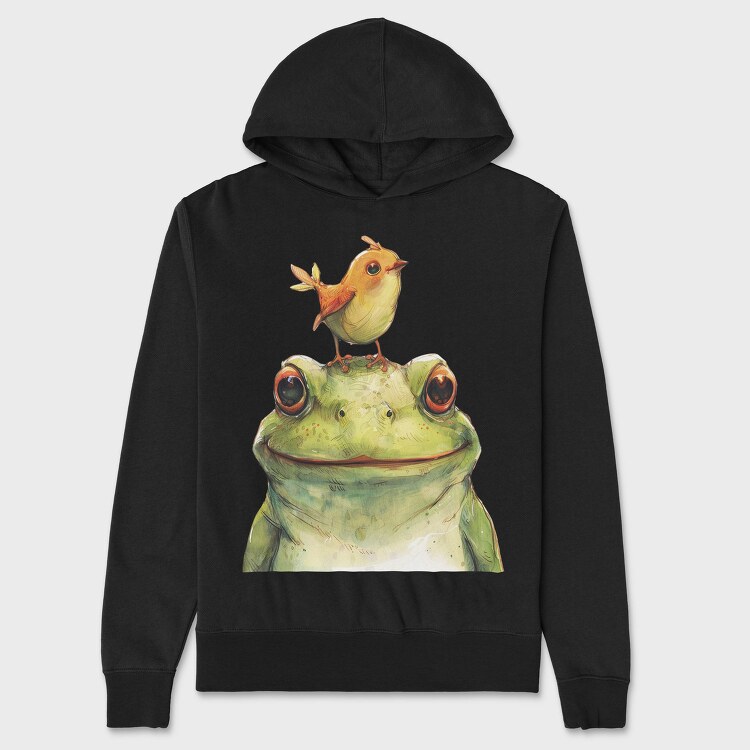 Frog Bird Friendship, Hanorac Oversize Barbati (Unisex)