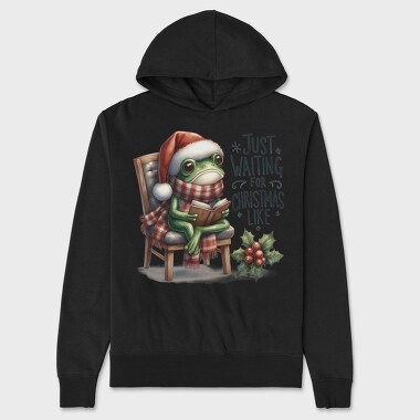 Frog Christmas Reading, Hanorac Oversize Barbati (Unisex)