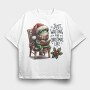 Frog Christmas Reading, Tricou Oversize Barbati (Unisex)